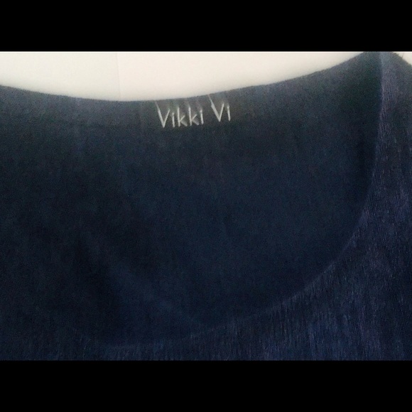 New Blue with Silver Shimmer Vikki Vi Top with 1X made in USA - Picture 2 of 16